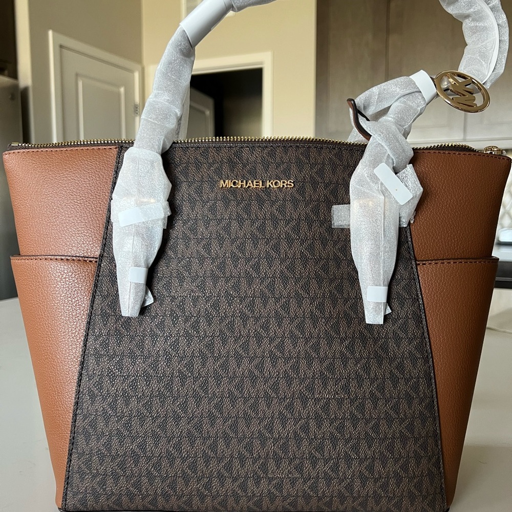 Michael Kors Signature Brown and Tan Tote